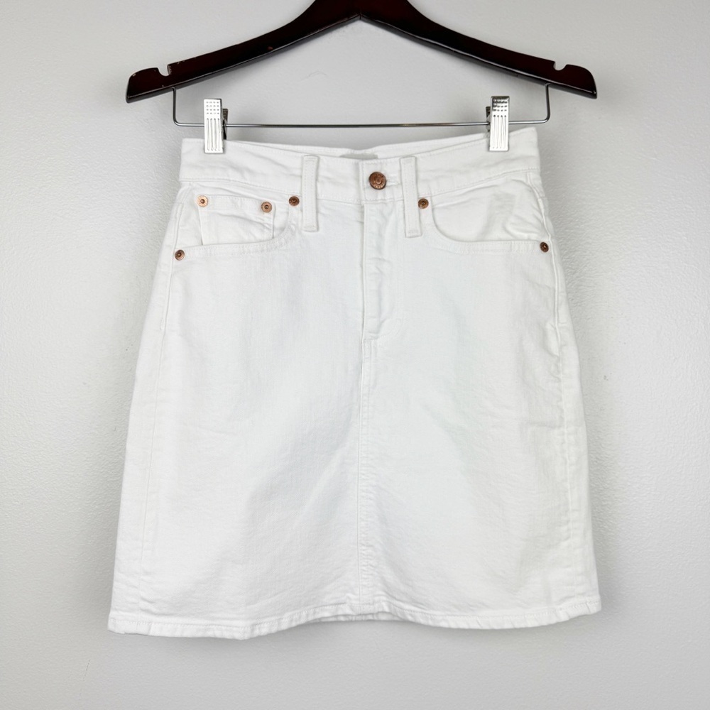 J. Crew Classic Cotton A-line Denim Mini Skirt White Size 23